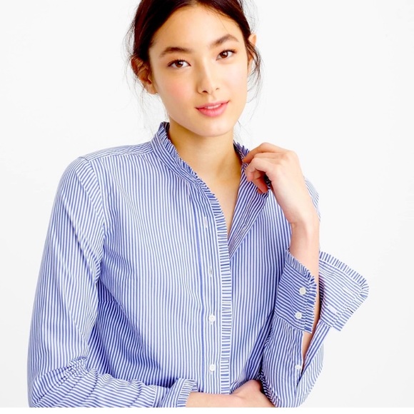 J. Crew Tops - J. Crew striped ruffle blouse 4